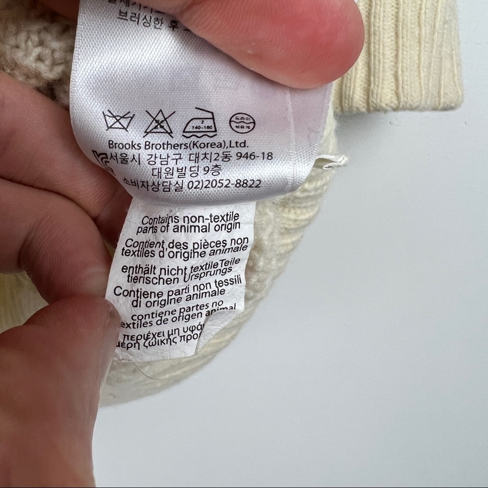 Brooks Brothers Black Fleece Cable Knit Chunky Wool Cardigan - Picture 6 of 7